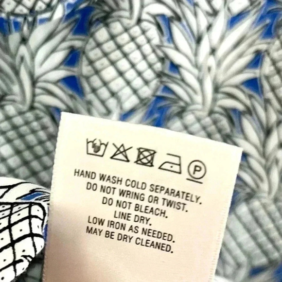 Maeve  Imelda Pineapple Print  Blue & White One Shoulder Cami Blouse Size Large - Picture 13 of 13